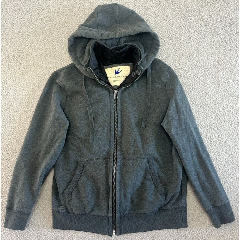 John Rocha Mens Jacket Hoodie Fleece Hooded Quilted‎ Lining